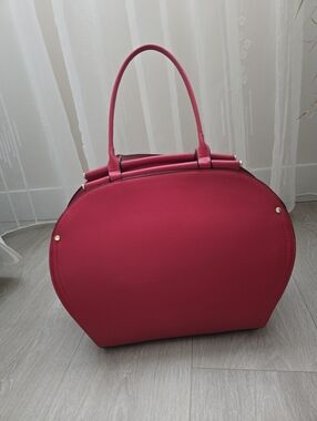 Women's Red Structured Tote Bag Vegan